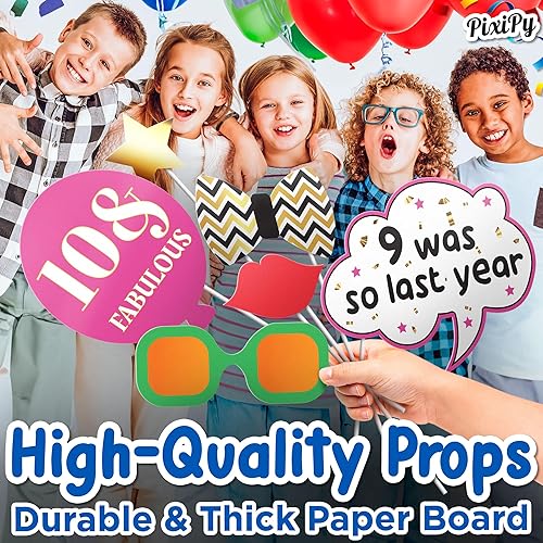 Miniatura 10 de Accesorios para cabina de fotos de cumpleaños y centros de mesa (27 unidades) accesorios y letreros de fiesta de cumpleaños de color oro rosa (sin