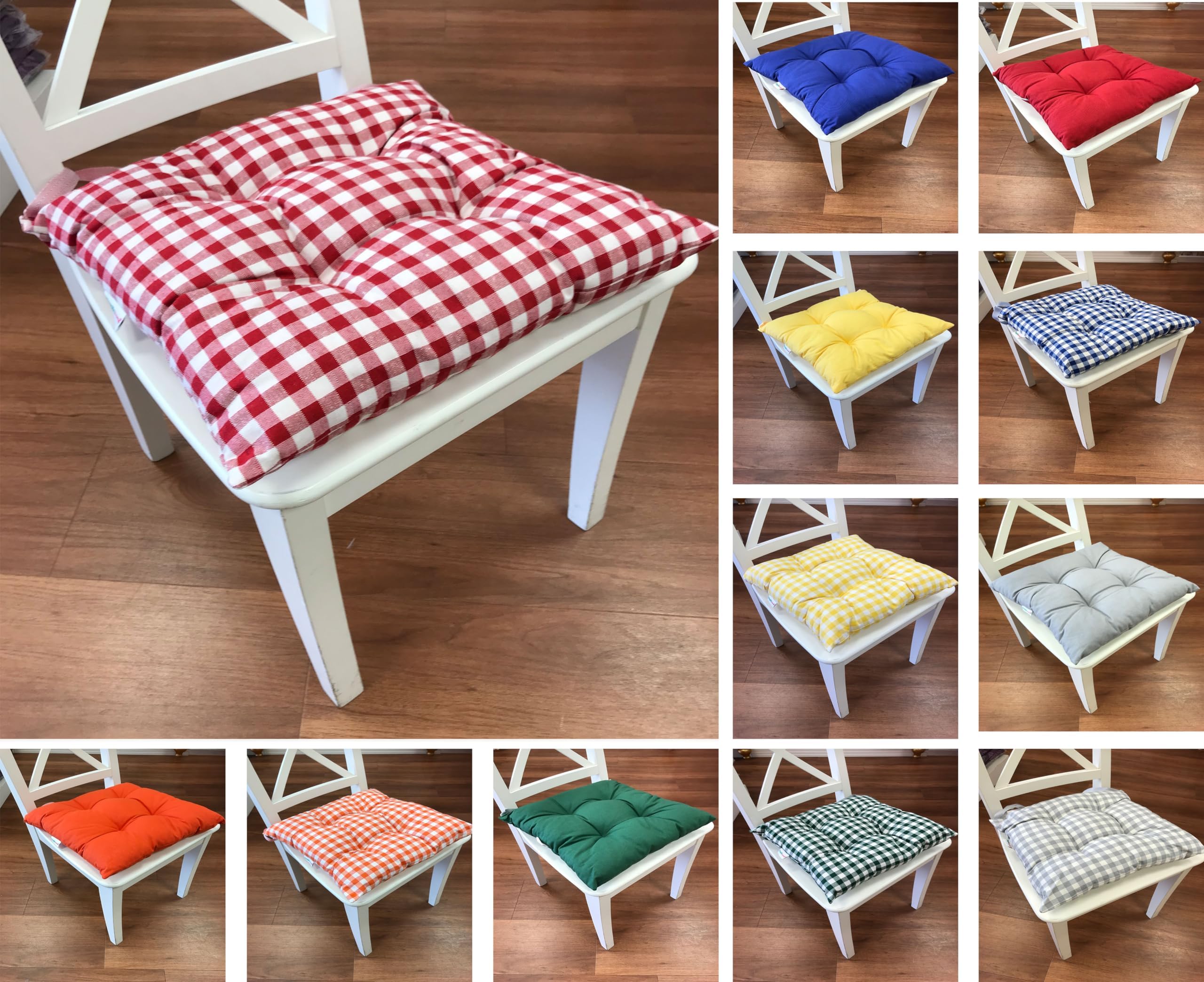 DAguys 4 PCS Soft Chair Pads, Chair Seat Pads with Ties, Chair Cushions