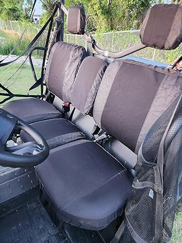 Miniatura 8 de StarknightMT UTV Defender Funda de asiento – Fundas de asiento impermeables a prueba de polvo compatibles con Can Am Defender DPS MAX 6X6 PRO Negro