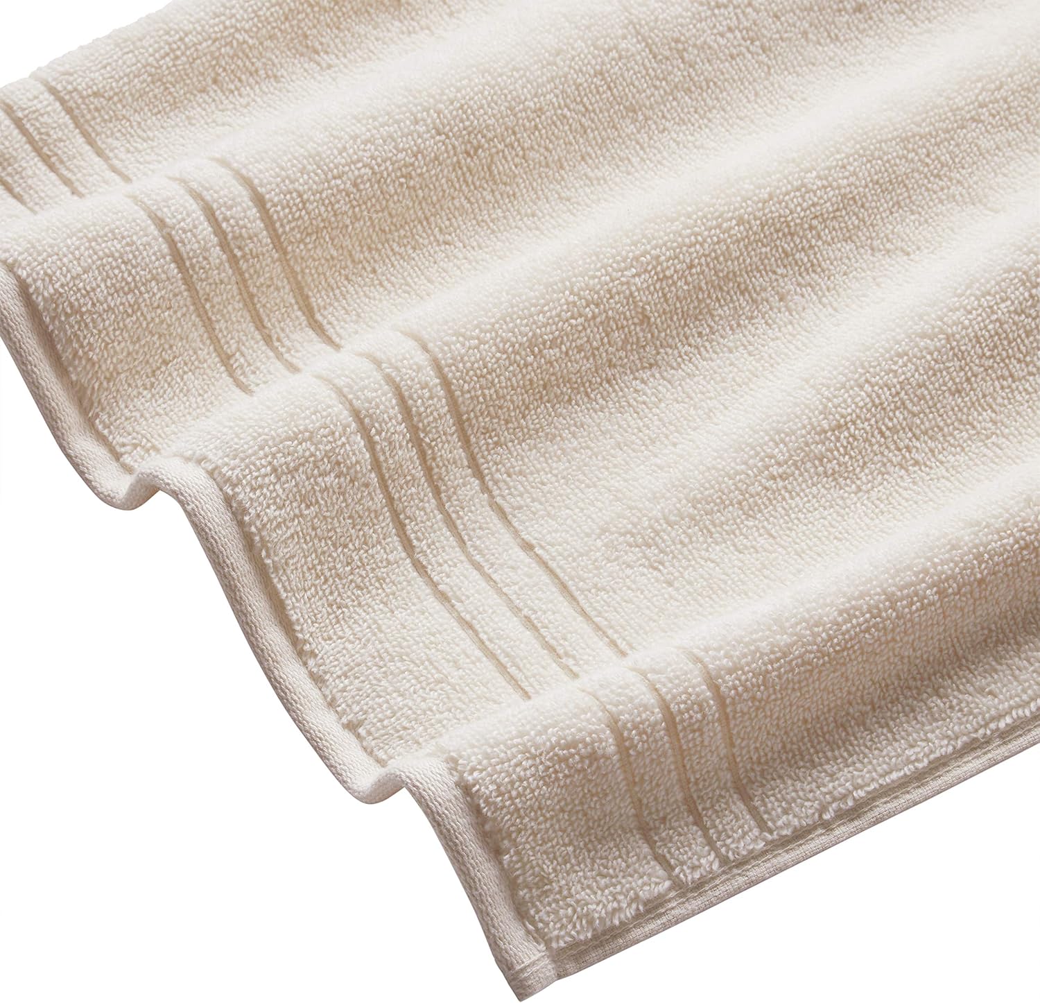 Amazon Brand – Rivet Quick-Dry Cotton Hand Towel Set, Set of 2, Egret White