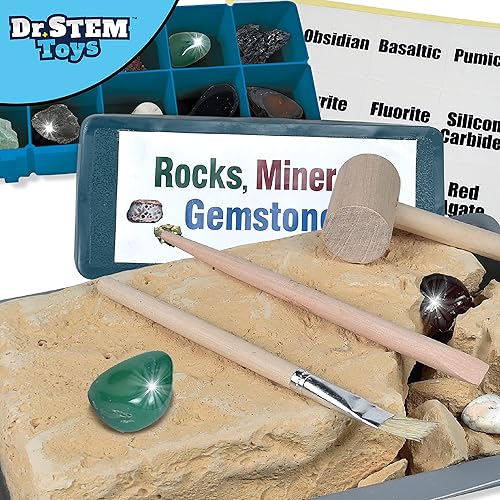 Miniatura 4 de Dr. STEM Toys - Discovery Rock & Gem Dig Set Kit de experimentos científicos para niños, juego completo de materiales para uso doméstico o aula