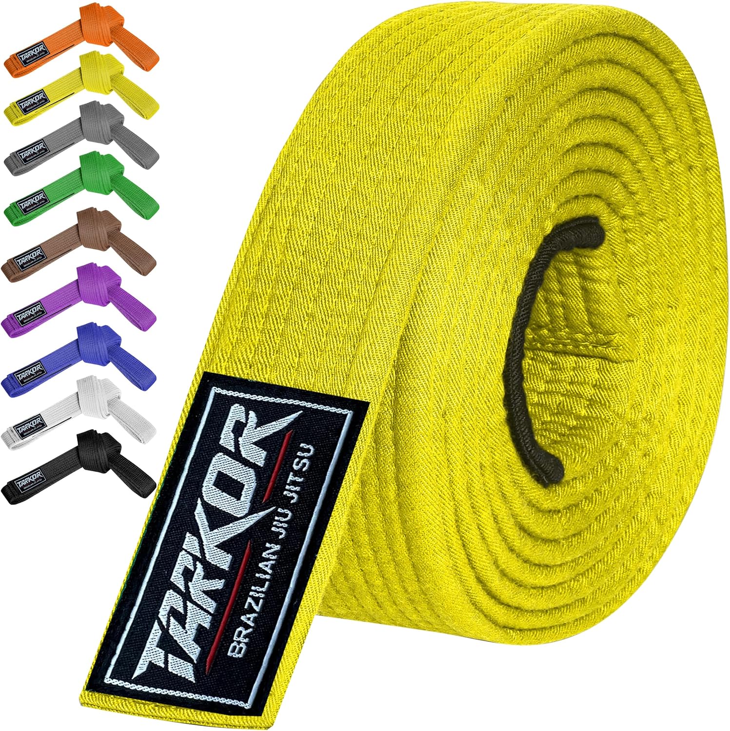 BJJ Belt for Men & Women Brazilian Jiu Jitsu Belt with Ranking Stripes Sleeve Bar Kids Jiu Jitsu Gi Belt