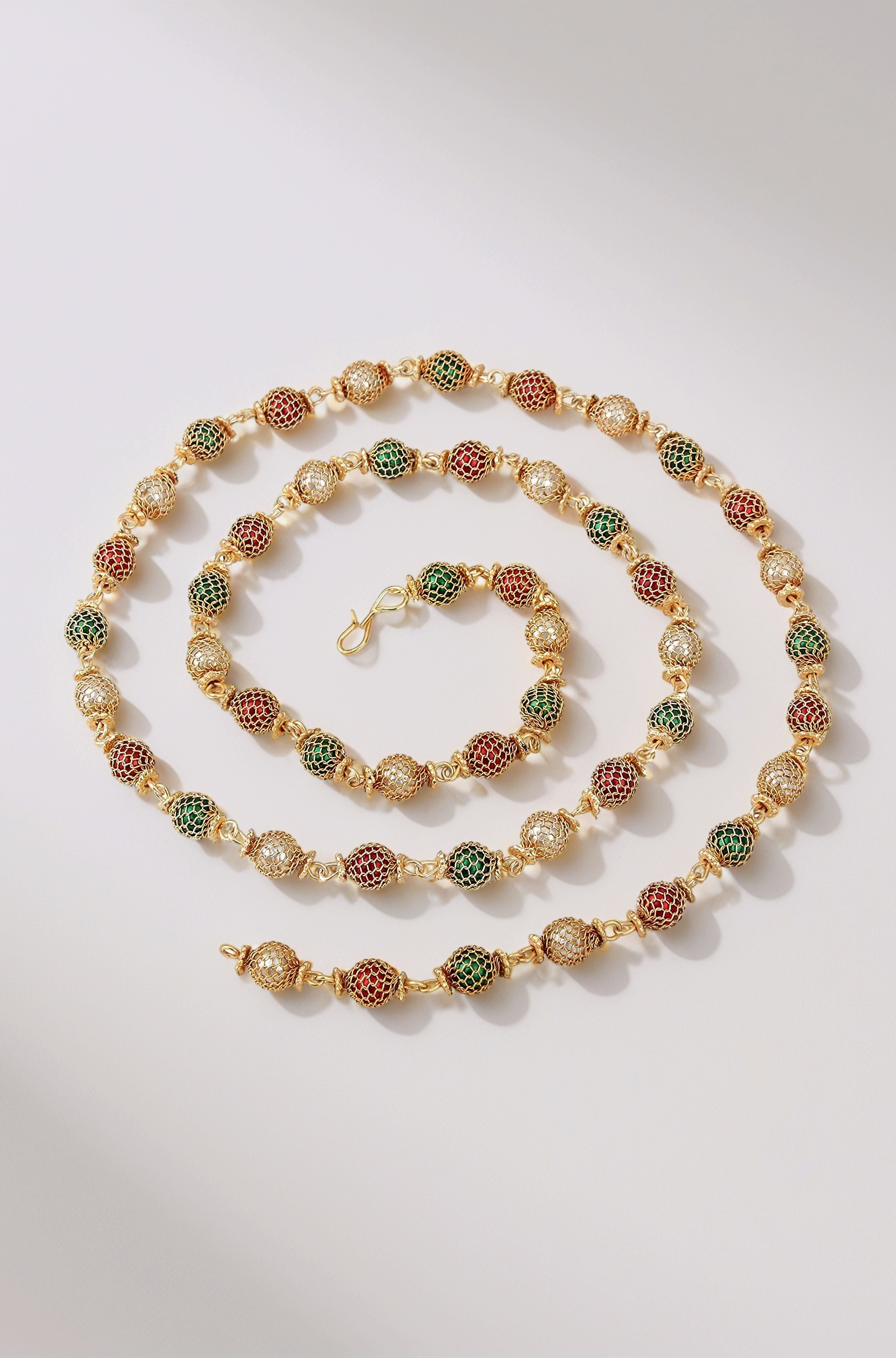 VAMA Fashions One Gram Gold Plated South Indian jewellery Multicolour Ball beads Mala chain necklace for women