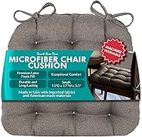 Vista 58 de Barnett Home Decor Cojín para Silla de Comedor de Microgamuza Camel con Lazos - 15 x 17 Tamaño Pequeño Cojín para Silla - Relleno de Espuma