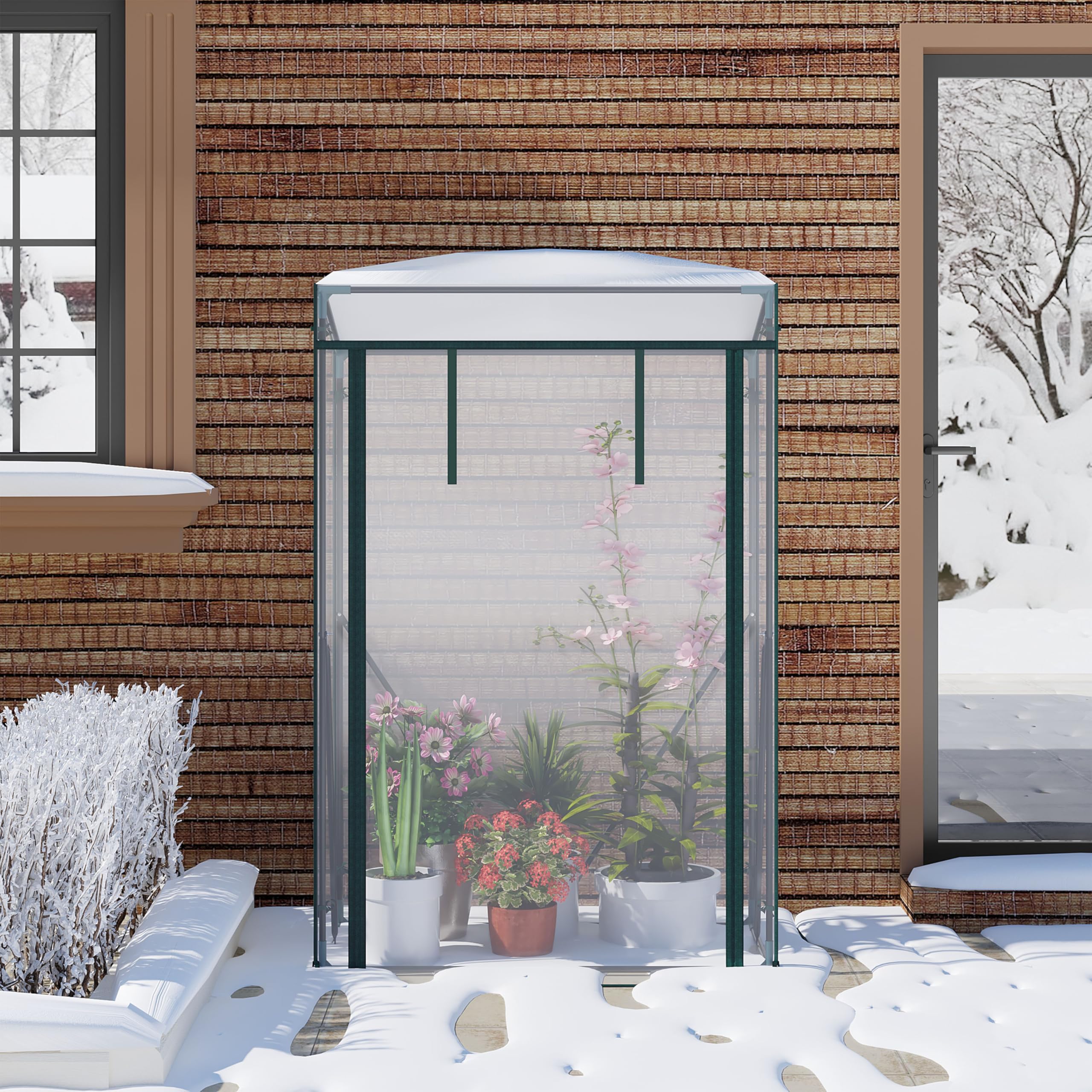 WOLTU Invernadero Jardín Tipi, Puerta Enrollable, 100x50x150cm Transparente | PE Impermeable; Anti-Desgarro; Tomates; Terraza; Jardín Trasero