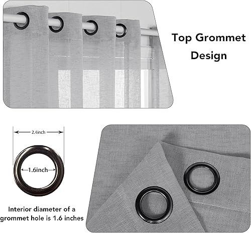 Miniatura 2 de Bonzer.- Cortinas de lino transparente para sala de estar.