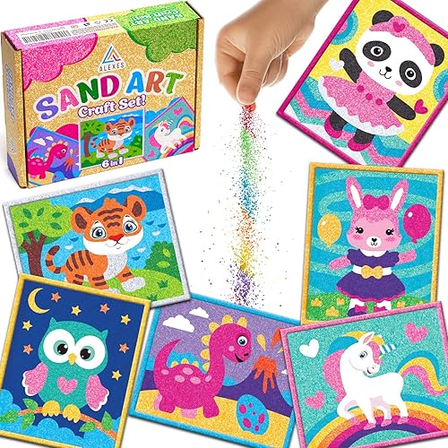 Cuadros artísticos de arena olor Sand Art Pictures Peel and Stick Color Splash Sand Art Pictures Kids Pegatina Sand Art Sheets Kit de arte de