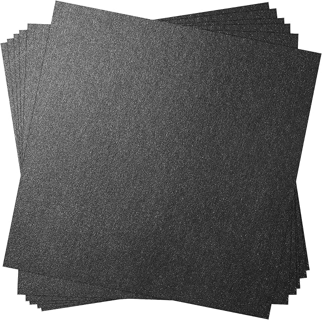 30 Sheets Black Shimmer Cardstock 12 x 12, 250gsm/92lb Metallic Paper Black Cardstock Thick Paper for Crafts, Invitations, DIY Cards, Scrapbook Supplies, Graduations