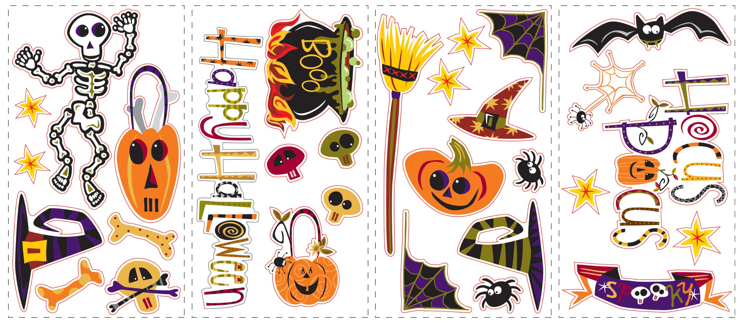 RoomMates Happy Halloween Wimpel – Abziehbarer Wandaufkleber-Set (157,5 Cm Breit) Für Gruselige Dekoration