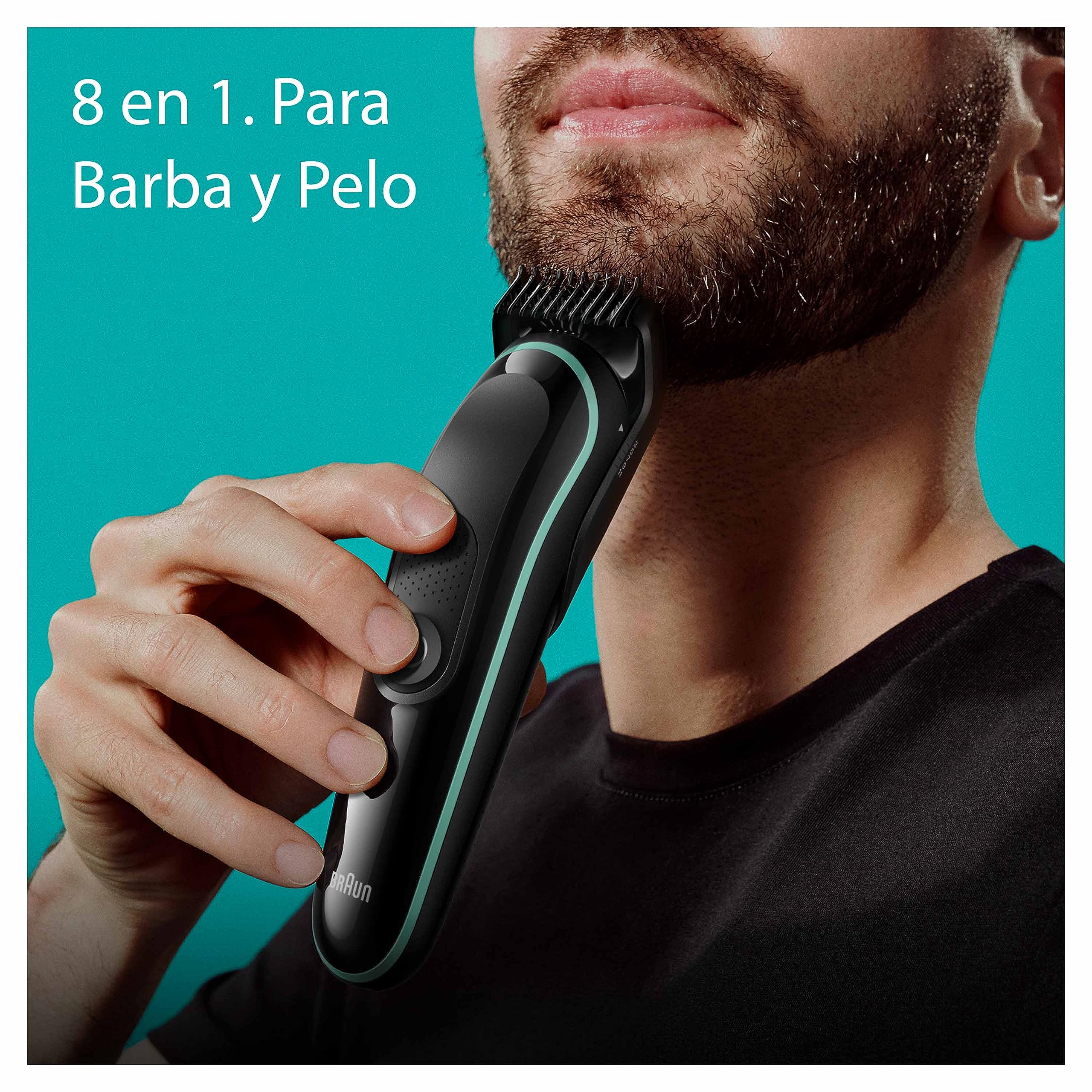 Braun Recortadora de Barba Series 3, Máquina Cortar Pelo, Máquina de Afeitar, Cortapelos Hombre Kit 8 en 1 para Barba, Pelos Y Mucho Más, MGK3441