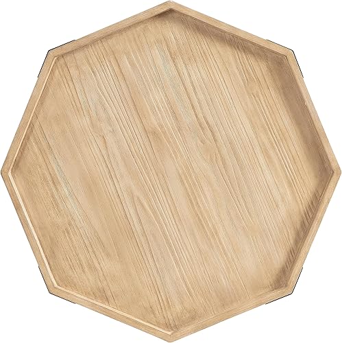 Miniatura 7 de Kate and Laurel Occonor - Mesa auxiliar moderna de transición de madera y metal con base resistente y forma octágono única, 26 x 26 x 18 pulgadas,