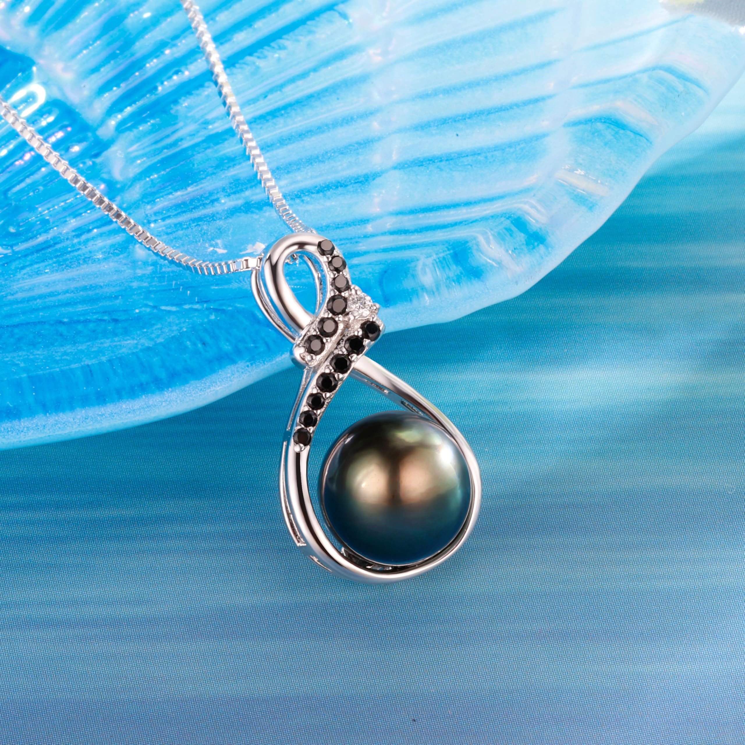 Regalos para mujer, esposa, collar de perlas negras tahitianas, regalo para esposa, boda, cumpleaños, aniversario, joyería, día de la madre, regalos para mamá, Navidad, día de San Valentín