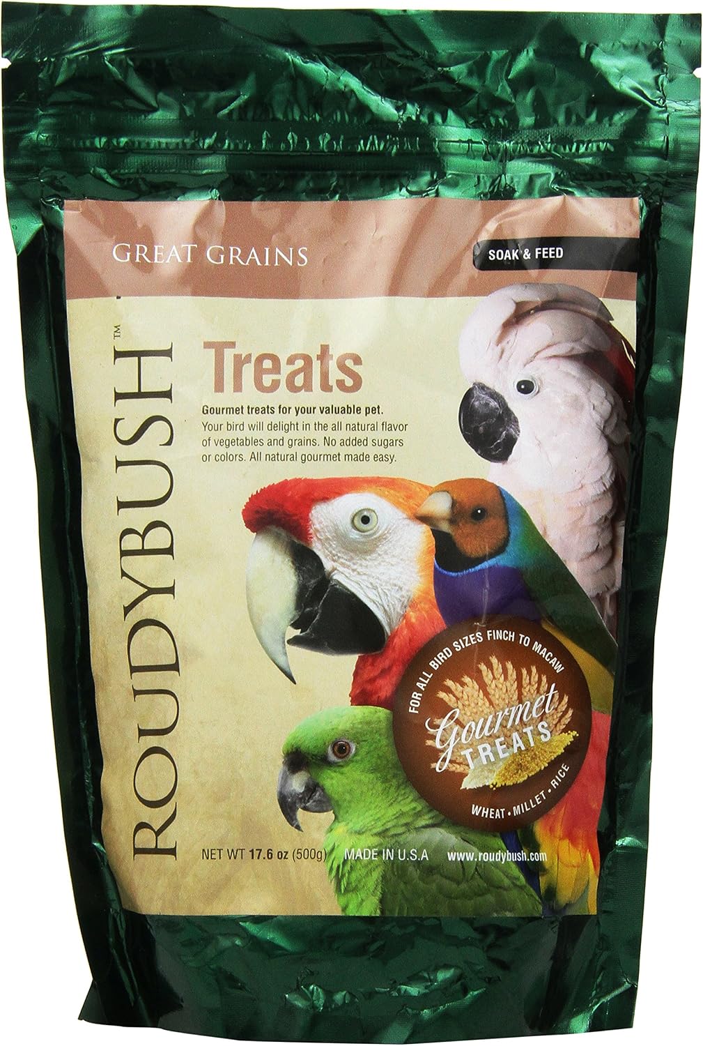 Roudybush Great Grains Soak And Feed Bird Food, 17.6 Oz