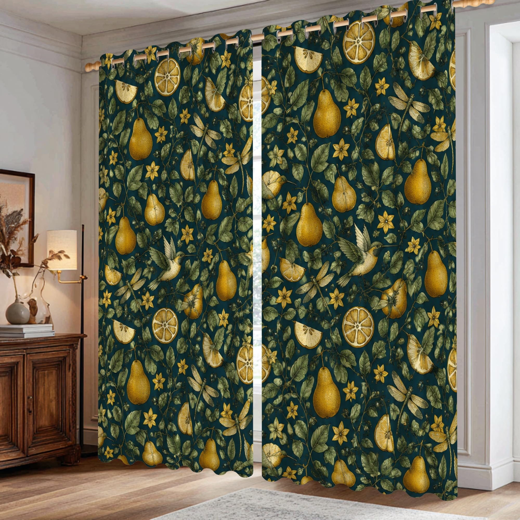 Rideaux occultants haut de gamme sans plis vert printemps 106x183 cm