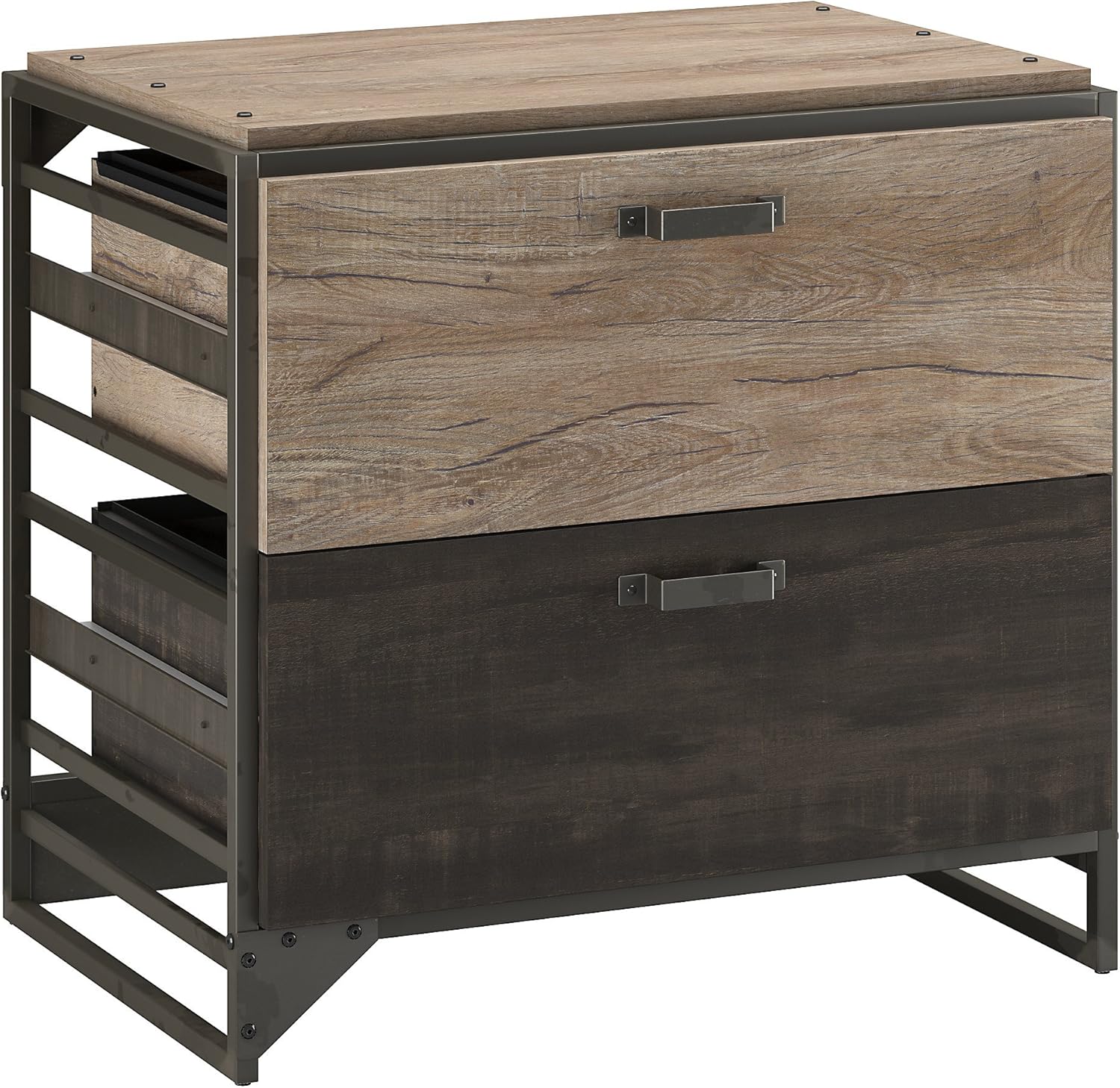Bush Furniture Refinery Lateral File in Rustic Gray Amazon.ca