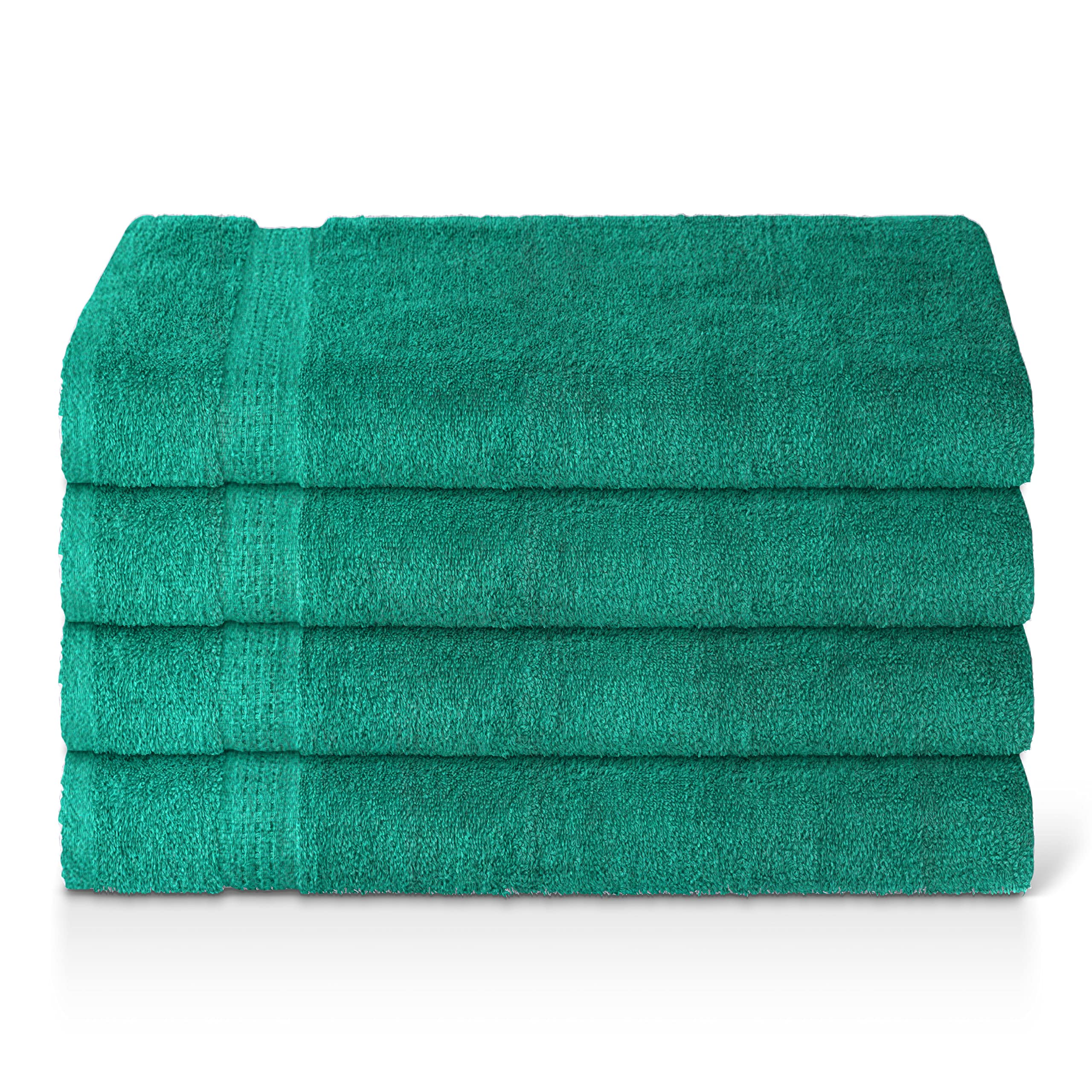 Bamu Premium Hand Towels, 500 GSM 100% Ring Spun Cotton Towel Set, 50 X 100 CM Highly Absorbent Quick Dry Bath Room Accessory Set (4 Piece Hand Towel, Green)