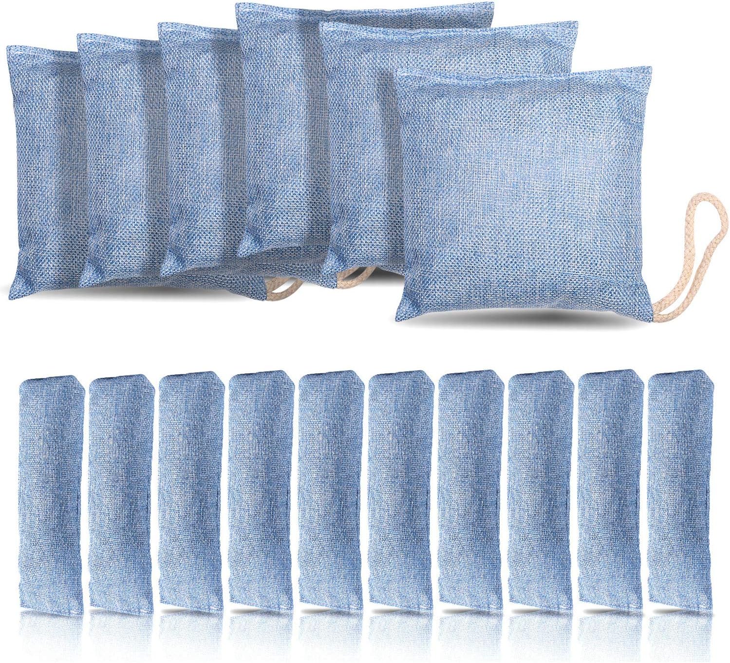 ColorGo Bamboo Charcoal Air Purifying Bag 16 Pack,Includes 200gX6 and 70gX10 Shoes Deodorizer & Odor Eliminators for Home, Natural Air Purifier Bags