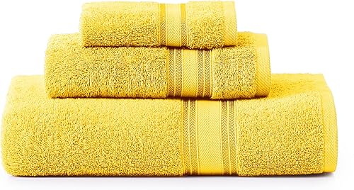 Vista 433 de LANE LINEN Juego de toallas de baño 100% algodón, 18 piezas, cero torsión, secado rápido, súper suaves y altamente absorbentes, 6 toallas de baño, 6