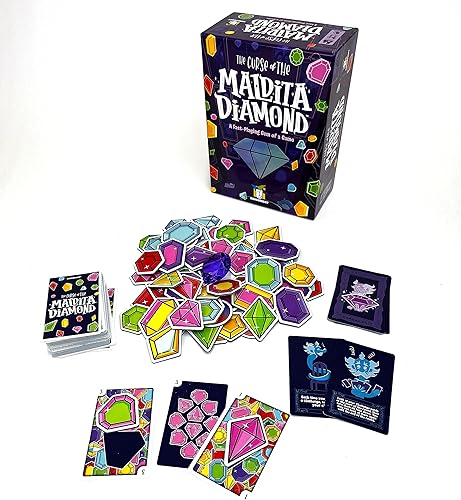 Gamewright - La maldición del diamante Maldita - Una gema de juego rápido - Juego de cartas para niños - A partir de 8 años - Ideal para la noche de