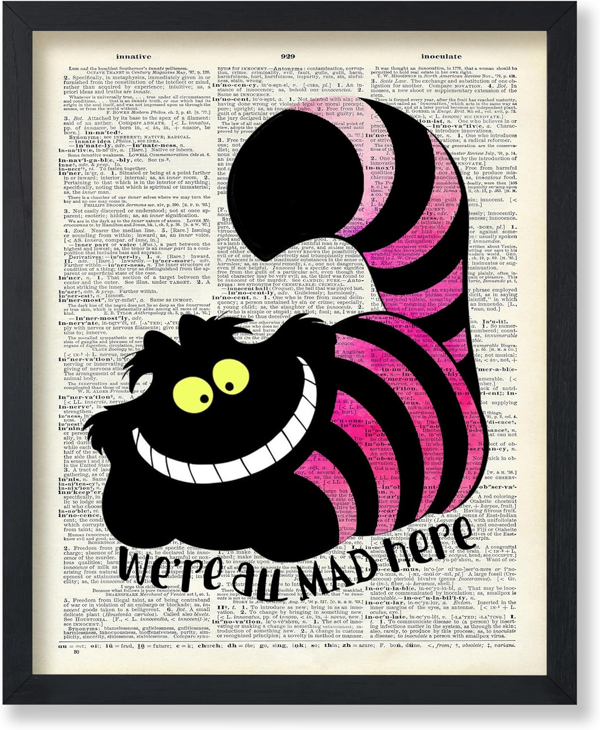 Amazon.com: Poster Master Dictionary Art Poster - Cheshire Cat Print ...