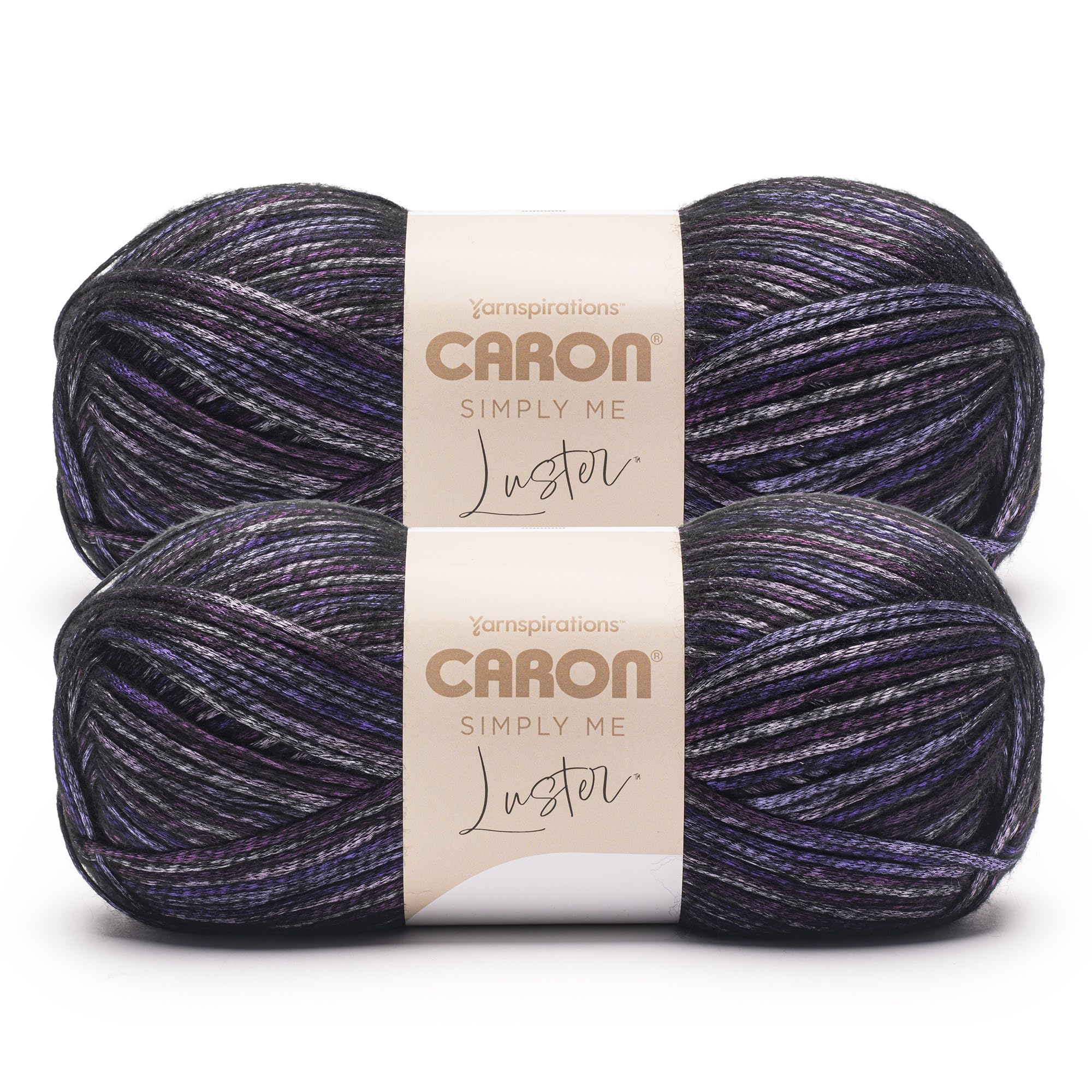 Caron Simply Me Luster Amethyst Yarn - 2 Pack of 170g/6oz - 65% Nylon, 35% Acrylic - #4 Worsted (Medium) - 360 Yards - Knitting/Crochet