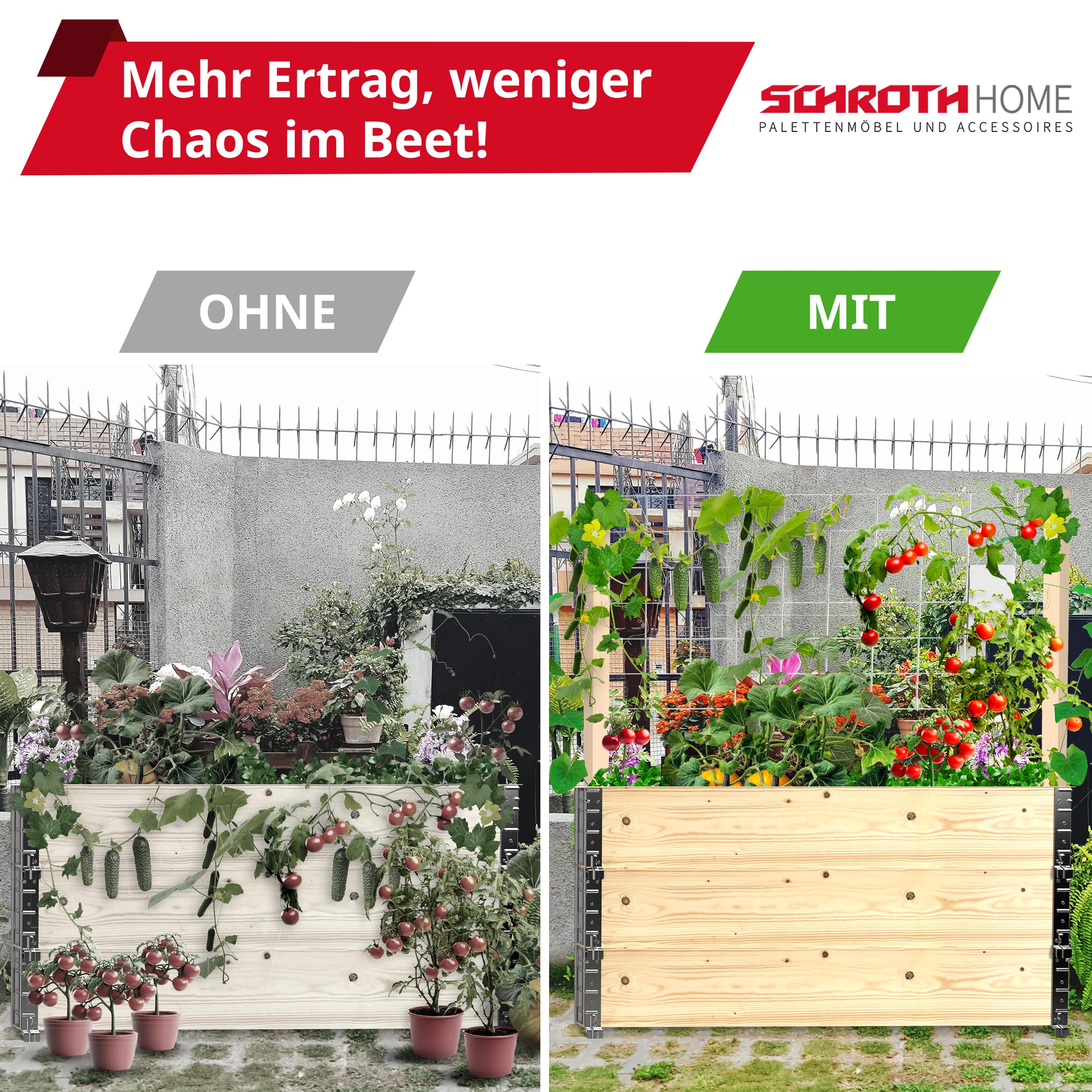 Schroth Home Frühbeet, Frühbeetaufsatz, Frühbeetkasten, Anzuchtkasten für Hochbeet, Blumenkasten, Anzucht Gewächshaus, Hochbeet Abdeckung, Pflanzkasten Minigewächshaus – 120 x 80 x 40 cm