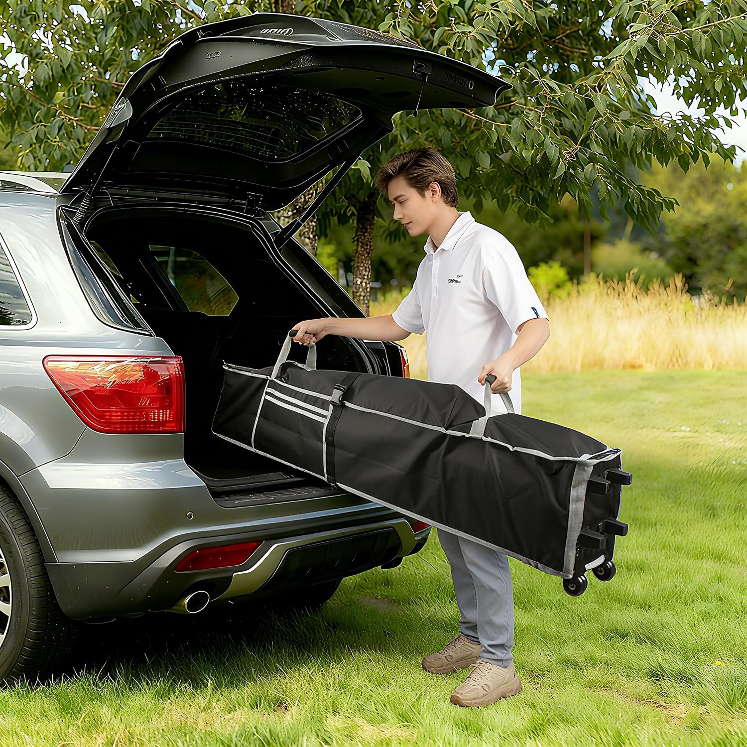 Canopy Bag Replacement for 10 x 10 Pop Up Canopy Tent with Roller Wheels, Waterproof Outdoor Storage Bag Tent Bag Canopy Folding Bags (10x10x48in)