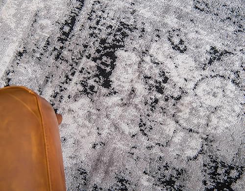 Miniatura 5 de Unique Loom Sofia Collection - Alfombra tradicional vintage, inspirada en Francia (8 pies x 10 pies, rectangular, negrogris claro)