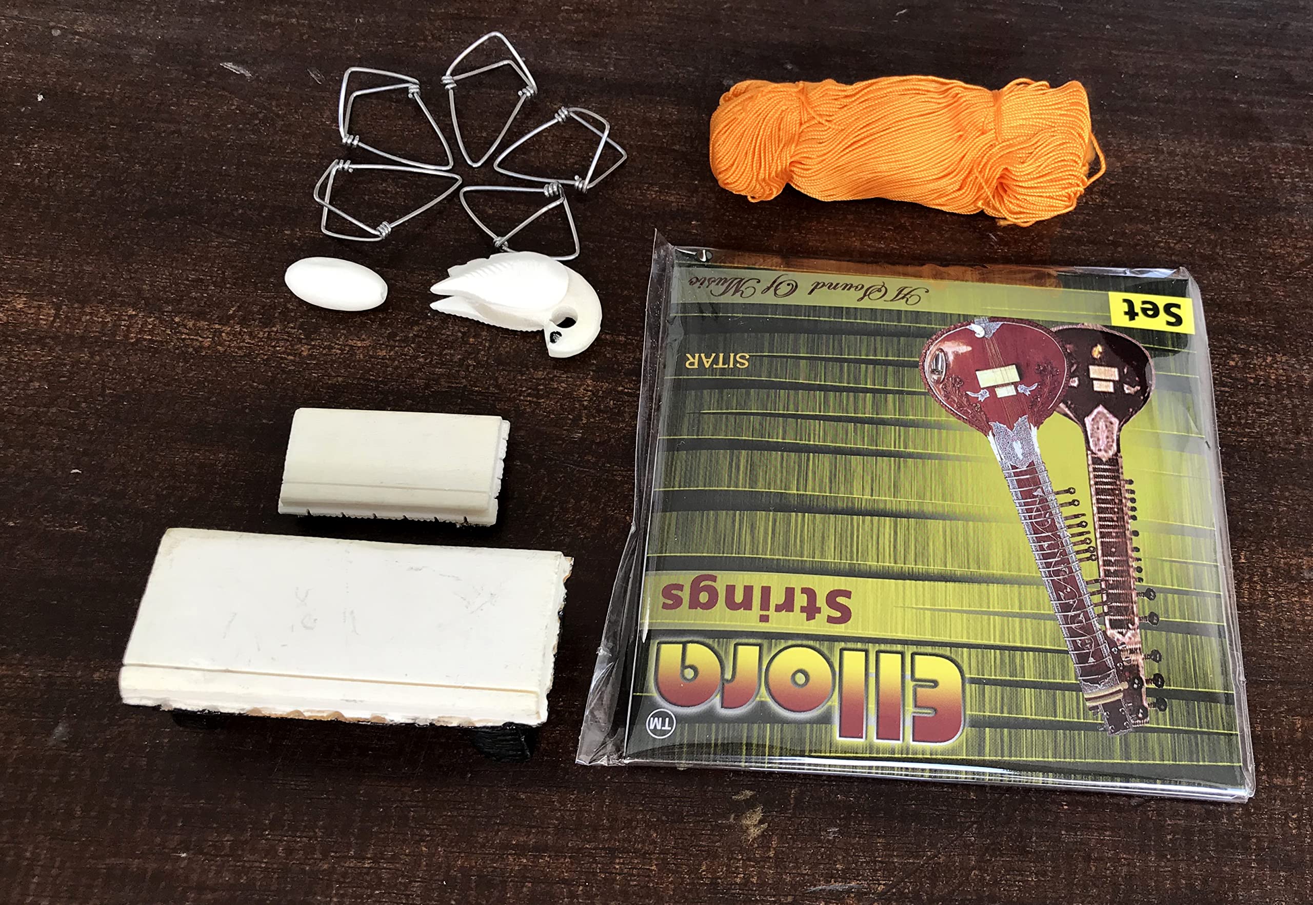 Sitar Accessori Corde Ponte Mizrab filo tuning perline tutto in uno