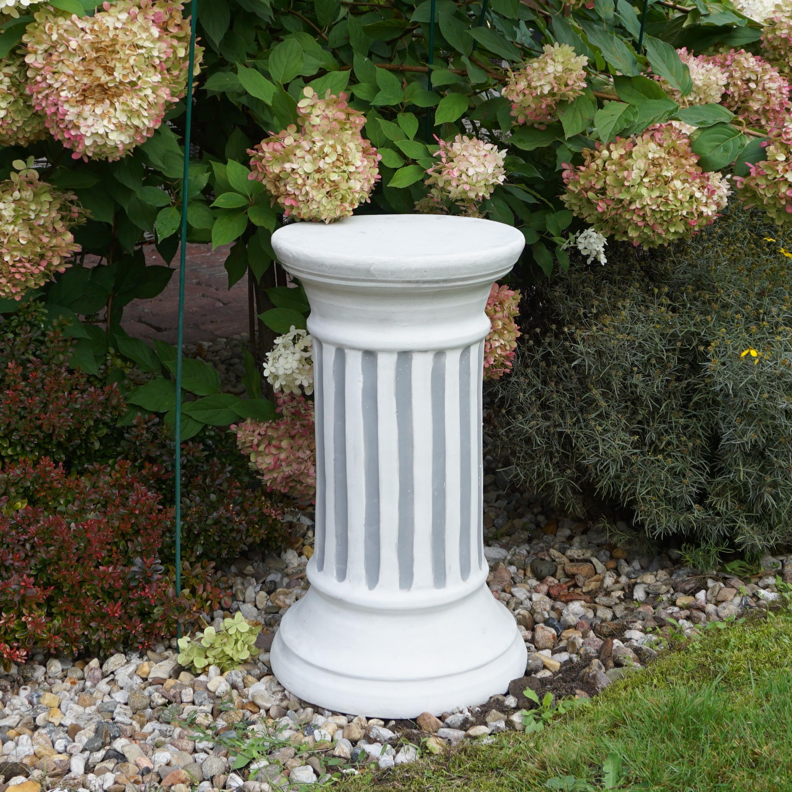 gartendekoparadies.de Elegante colonna, grande colonna massiccia, rotonda, base, diametro 30 cm, grigio, 64 kg, in pietra resistente al gelo