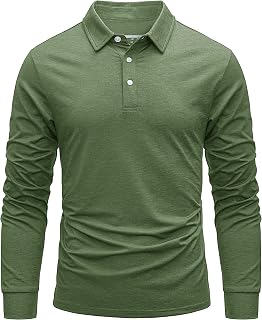 MAGCOMSEN Men's Long Sleeve Polo Shirts Quick Dry Lightweight Casual Golf Tennis Hiking Tops Breathable Summer Sports T-Shirts