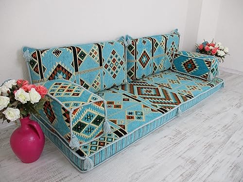 Miniatura 5 de mysticalanatolia Pallet Cushions, Arabic Majlis Sofa, Arabic Floor Sofa, Arabic Floor Seating, Arabic Couch, Oriental Floor Seating, Arabic Jalsa,