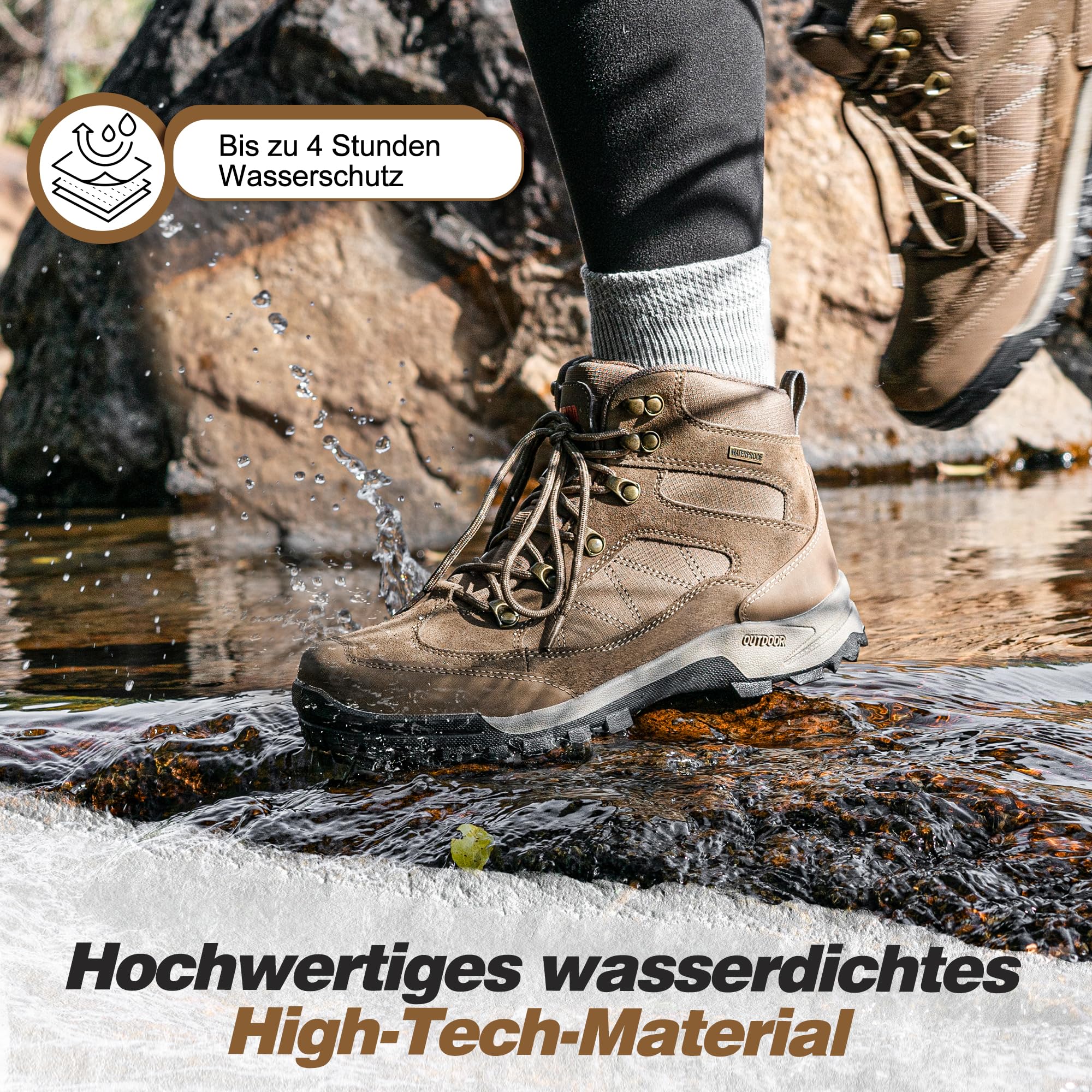 R CORD Wanderschuhe Damen wasserdichte Trekking & Wanderschuhe für Damen Outdoor Trekkingschuhe Damen Wanderschuhe Wasserdicht