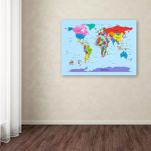 Miniatura 3 de Mapa mundial para niños, por Michael Tompsett, 22 x 32 pulgadas, arte de pared