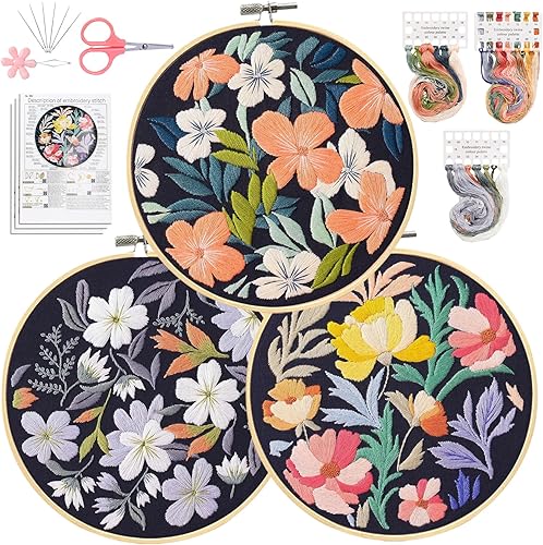 Miniatura 117 de Santune - Kit de bordado para adultos principiantes, kits de punto de cruz, patrones de mariposa e instrucciones (idioma español no garantizado)