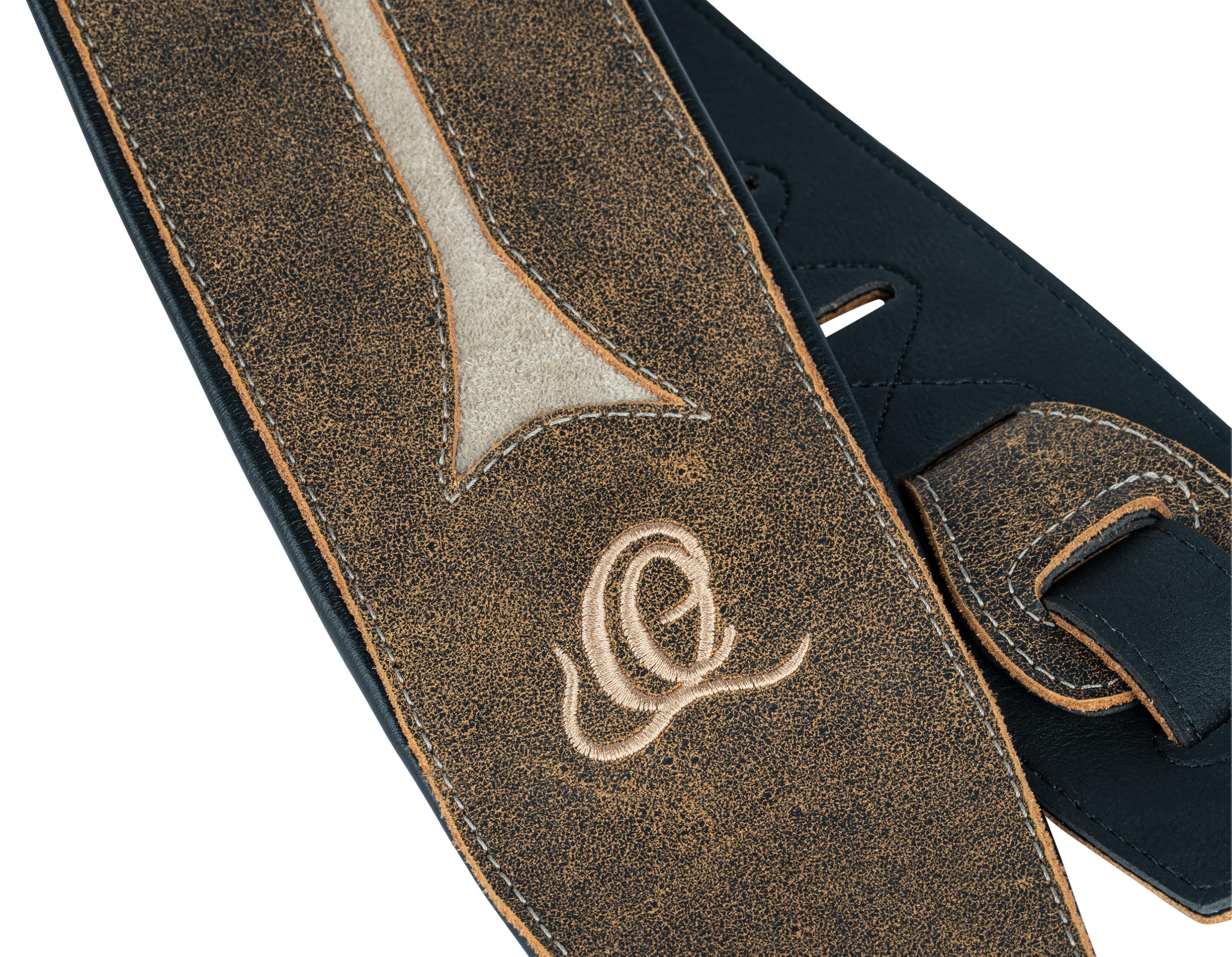Ortega Guitars Klasyczny skórzany pasek do gitary basowej 3 1/2 cala (OSBS-3)