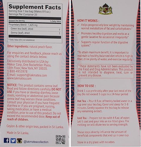 Miniatura 3 de Lakma Té Super Slim con Melocotón - 25 Bolsas de Té