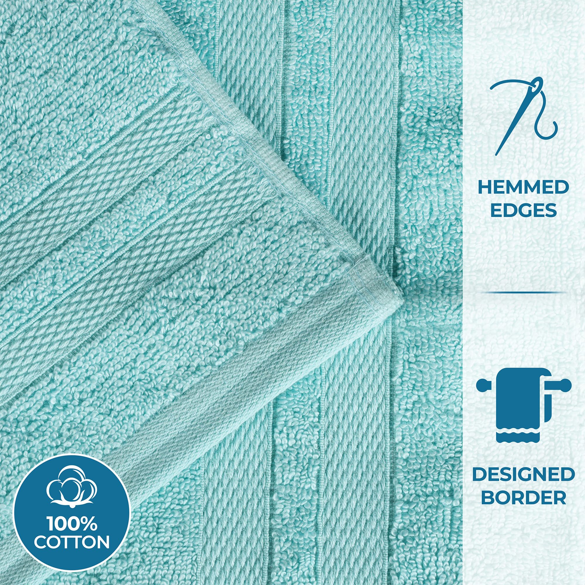 Superior Set di 2 asciugamani da bagno in cotone ultra morbido, perfetto per decorazioni da bagno, doccia, spa, palestra, camera degli ospiti, elementi essenziali per la casa, uso quotidiano, morbidi,