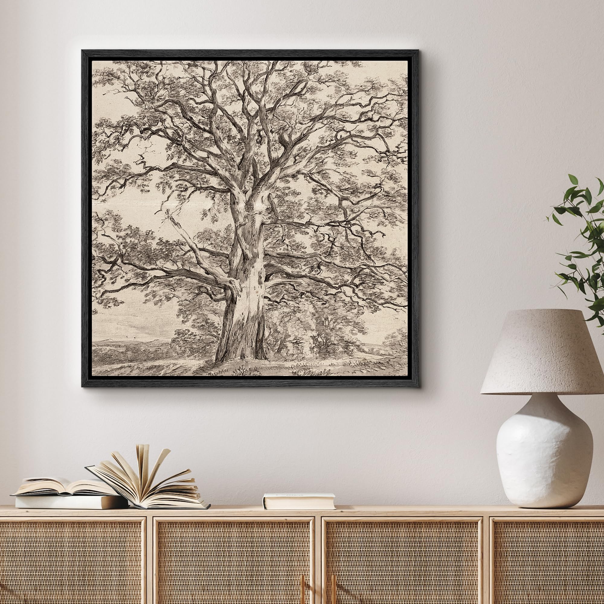 Amazon.com: SIGNFORD Framed Canvas Print Wall Art Monochrome Tree