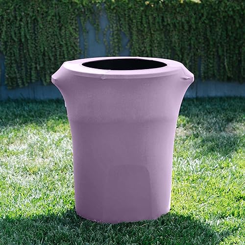 Miniatura 9 de LA Linen Funda elástica de elastano ajustable para bote de basura de 55 galones sobre ruedas, cubierta de contenedor de residuos, decoración de