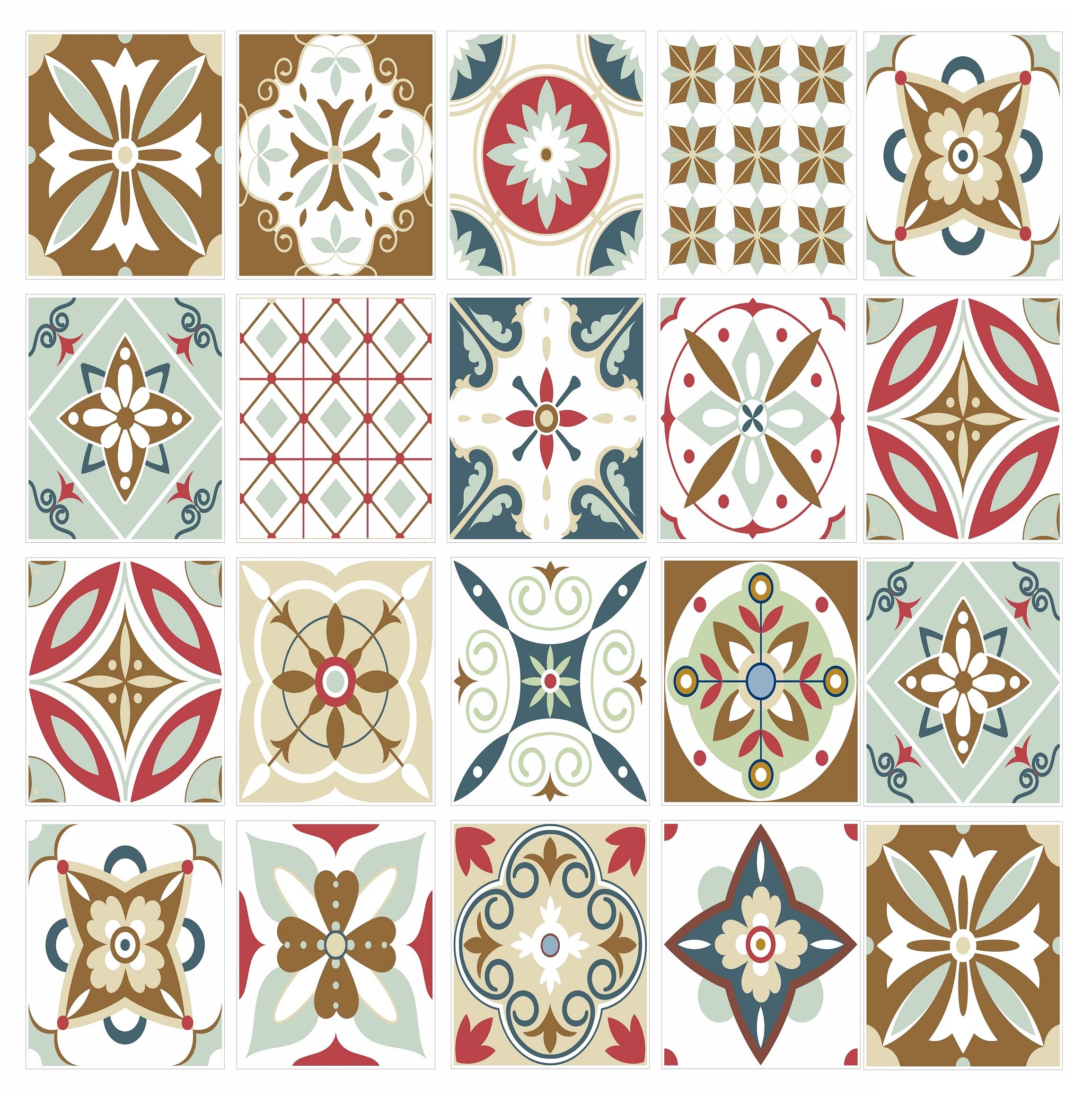 Mosaic Tile Stickers Pack of 16, for 150mm x 200mm / 15cm x 20cm / 6 x 8 Inch, Waterproof for Kitchen & Bathroom C62