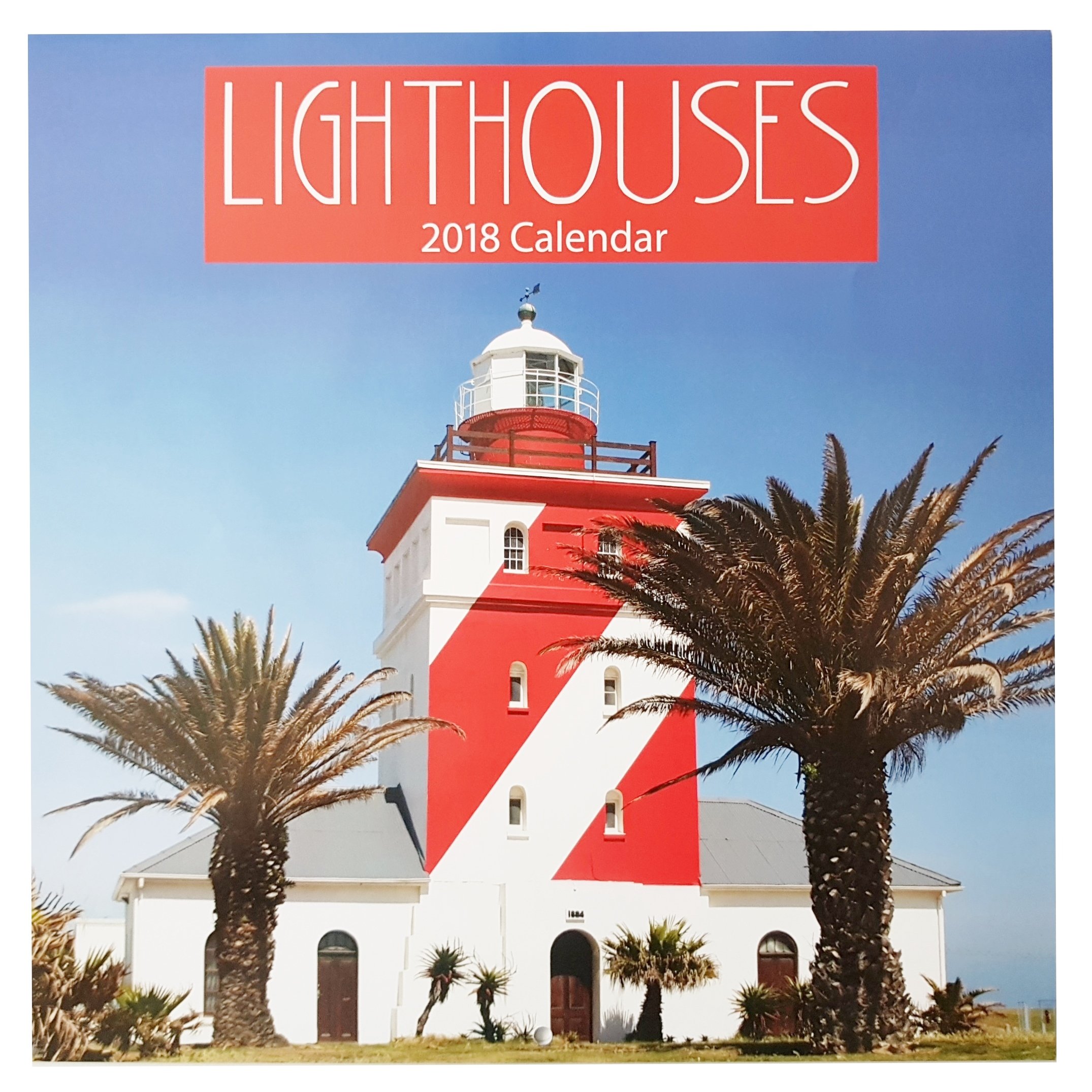 2018 Seaside Scenes Beach Huts Lighthouses Windmills Square Wall Calendar 16 Month Coastal Scenic Home Office Christmas Birthday Gift (Lighthouses)