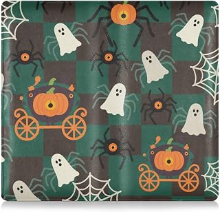 Halloween Funny Spider Checker Premium Leather Car Registration & Insurance Card Holder Glove Box Compartment Organizer for any Car, Truck, Motorcycle, Trailer or Boat