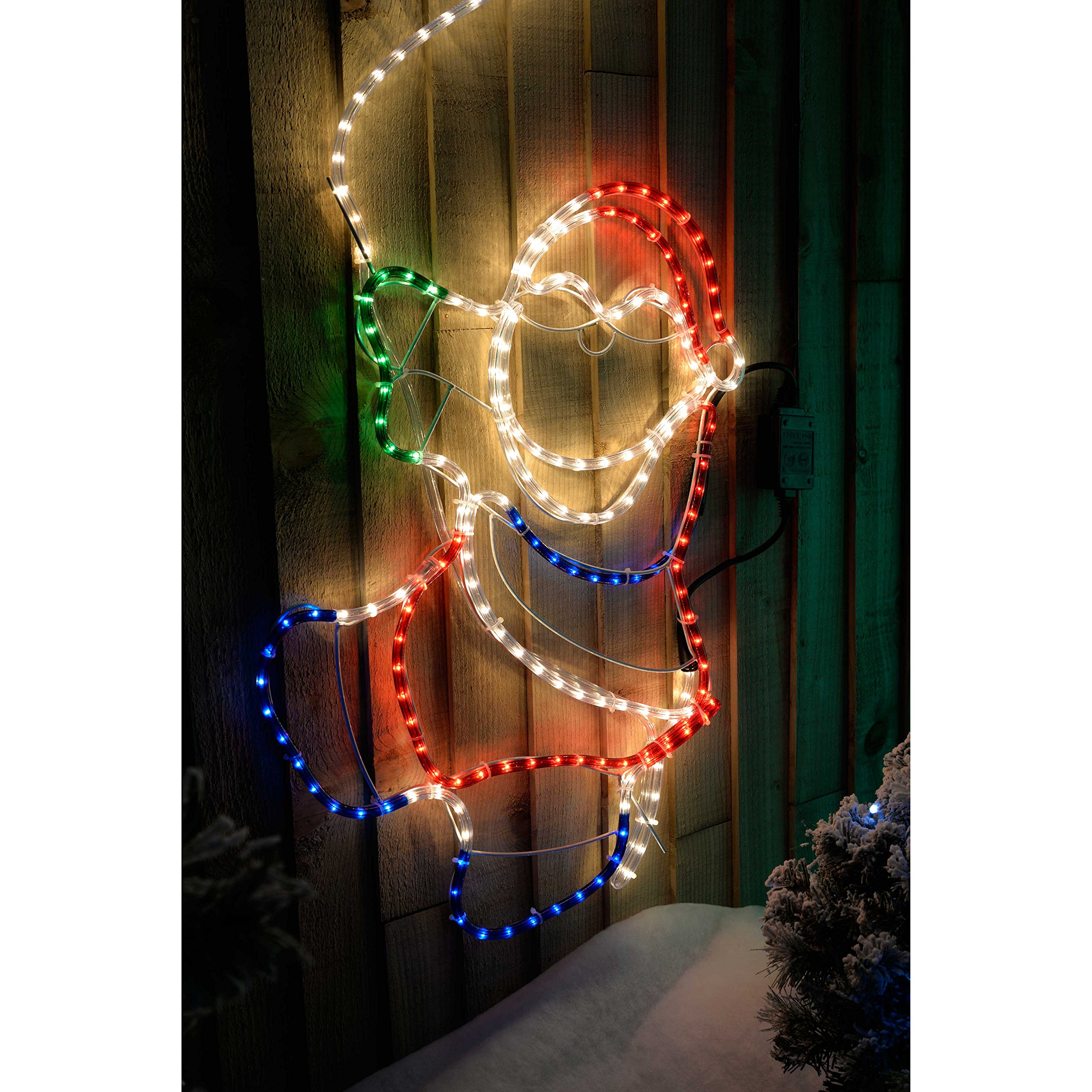 WeRChristmas Animated Climbing Santa Rope Light Silhouette Christmas