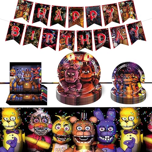 Suministros de decoración de fiesta de cumpleaños para niños, decoraciones de fiesta de cumpleaños de dibujos animados para niños incluyen 1