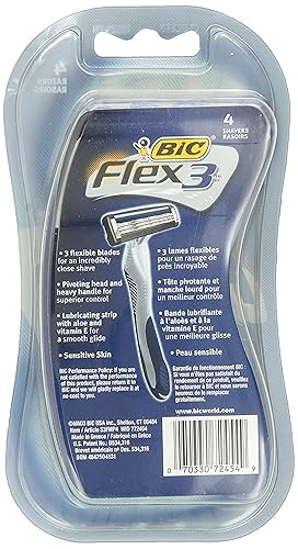 Miniatura 3 de BiC Flex 3 - Afeitadora desechable para hombre (4 unidades), paquete de de 2