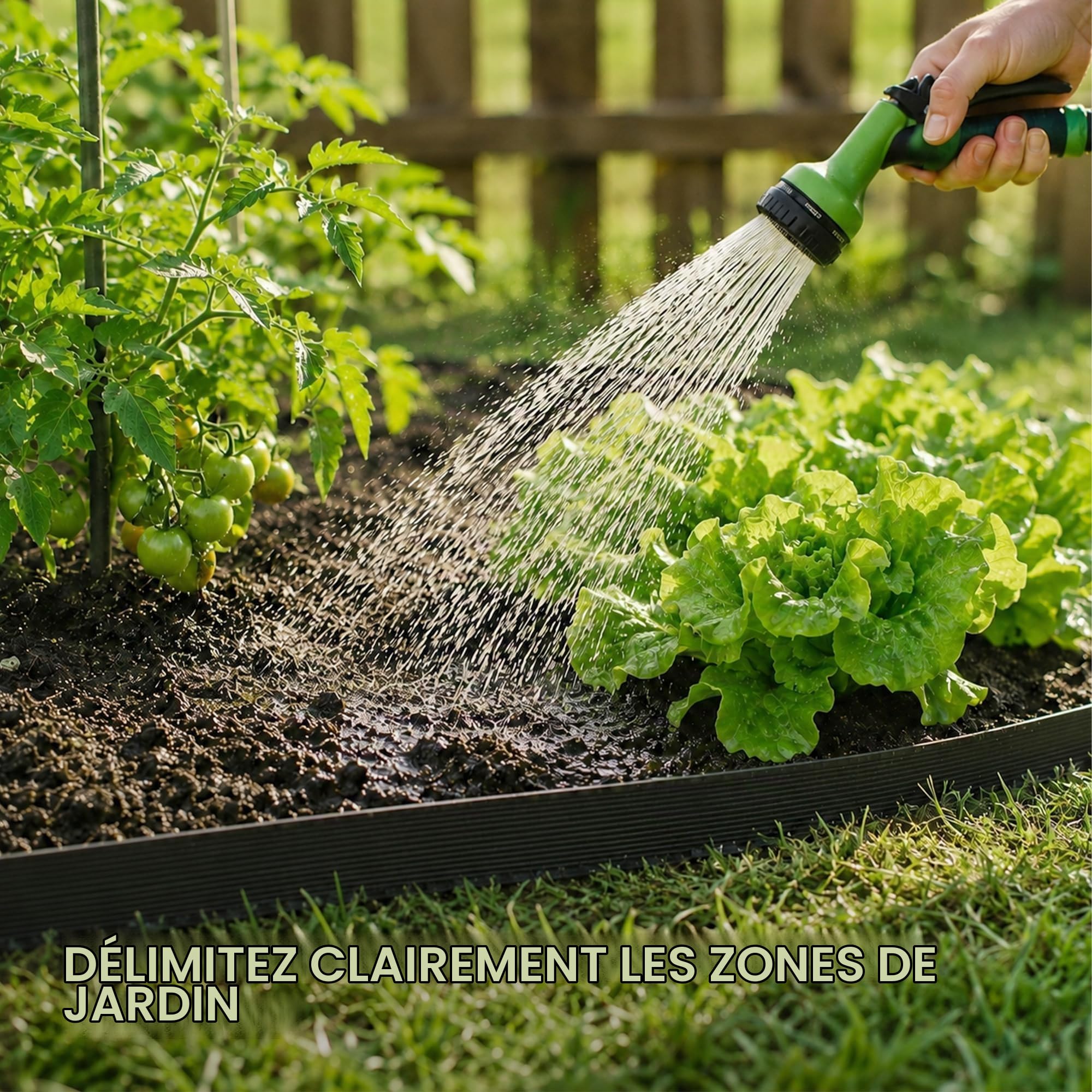 Bordure de Jardin Flexible en PVC 30 m Hauteur 40 mm Noir