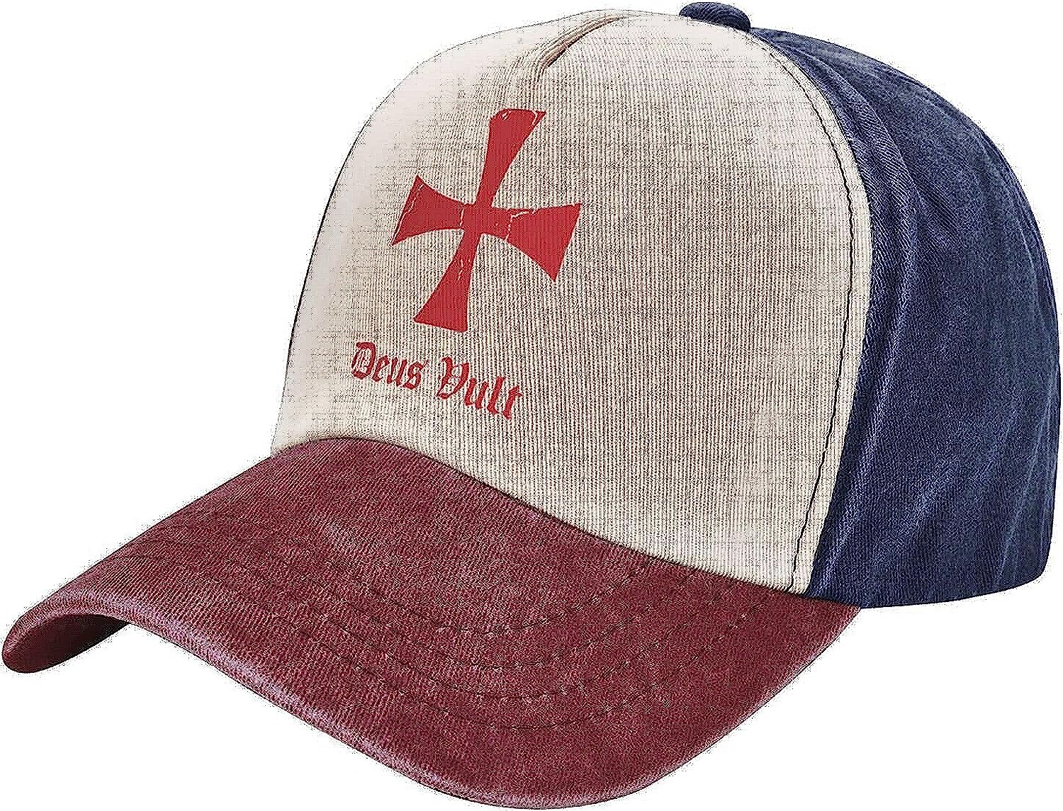 fifbird Deus Vult Knights Templar Cross Hats Distressed Baseball Caps Washed Dad Trucker Denim Cowboy Hat
