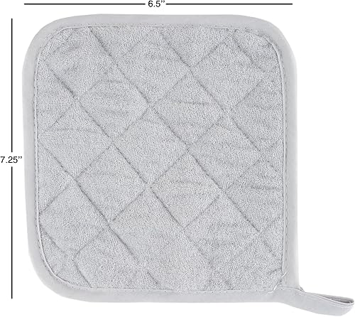 Miniatura 4 de Lavish Home - Juego de 3 soportes para ollas de algodón acolchados resistentes al calor (plateado)