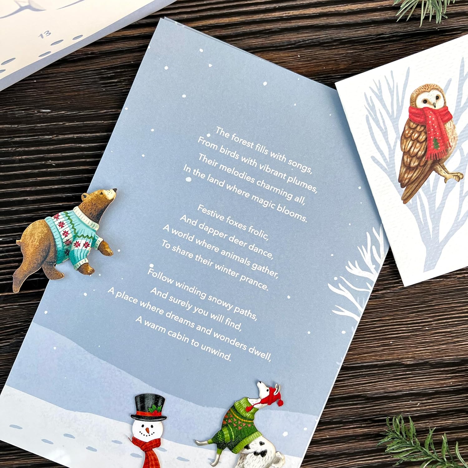 Freshcut Paper 2025 Advent Calendar, Woodland Wonderland, Pop Up 3D Greeting Cards, Paper Advent Calendar, Christmas Gifts, Holiday Cards with Blank Notecard & Envelope